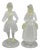 Vintage Italian Murano Latticino & Gold Leaf Art Glass Male & Female Figure Pair For Sale