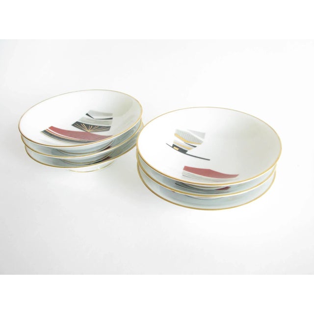 Ceramic Vintage Noritake Toki Kaisha Japanese Porcelain Rice Bowls With Hand-Painted Design - Set of 6 For Sale - Image 7 of 13