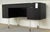 Original retail $6510, elegant Caracole Modern Dark Chocolate Fluted Lady Love Desk/Vanity, five drawers, tapered acrylic...