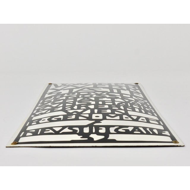 Art Nouveau Domed Enameled Advertising Sign from Wiener Werkstaette, Vienna, 1960s For Sale - Image 9 of 18