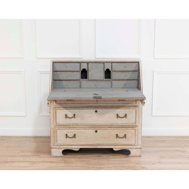 19th Century Mid-19th Century Swedish Painted Secretary in Pine, circa 1840–1850 For Sale - Image 5 of 12