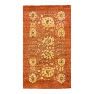 Eclectic, One-of-a-Kind Hand-Knotted Area Rug - Pink, 3' 2" x 5' 3" For Sale