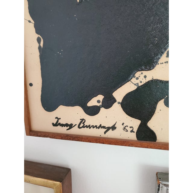 1960s Mid Century Modern Signed Abstract Expressionist Painting, Framed For Sale In Boston - Image 6 of 8