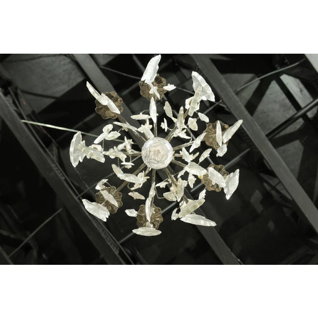 French 19th Century French Six-Light Crystal Chandelier with Silvered Iron Armature For Sale - Image 3 of 12