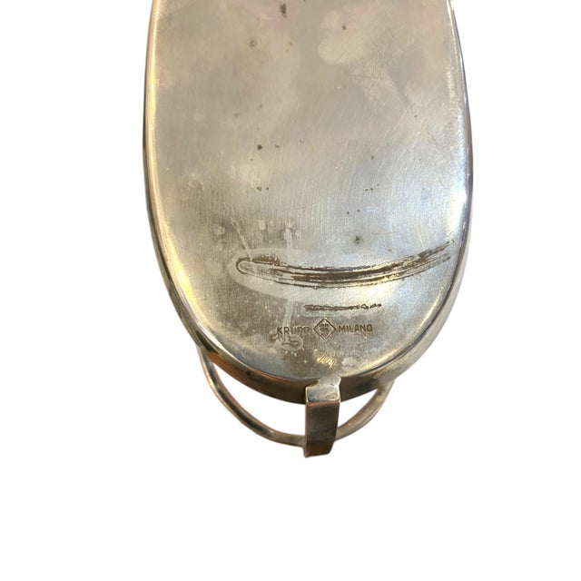 Mid 20th Century Arthur Krupp Milano Oil and Vinegar Glass and Silverplate Cruet Set - 3pcs, Possibly Gio Ponti For Sale - Image 15 of 16