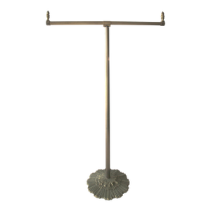 Antique British Colonial Bronze Pedestal Towel Rack, Stand Made in England