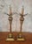 Hollywood Regency Vintage Gold Gilt Hollywood Regency Palm Frond Pleated Shades Table Lamps- A Pair For Sale - Image 3 of 8