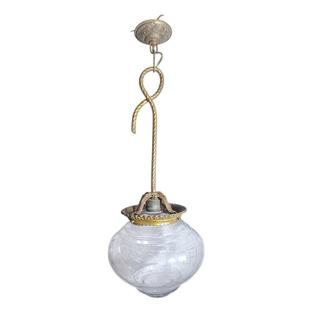 Vintage Art Deco Hanging Lamp, 1930s For Sale