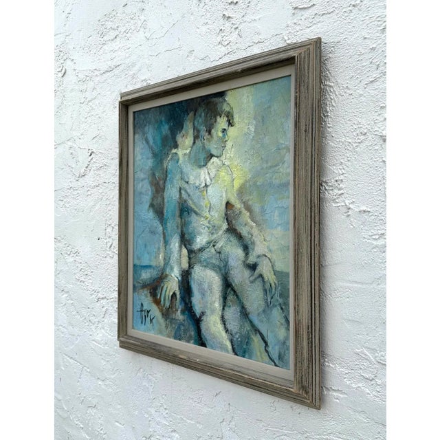 Abstract Vintage Boho Abstract Figure Painting of Man For Sale - Image 3 of 4