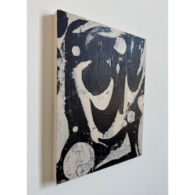 Contemporary Infinite Moments, Contemporary Black and Tan Geometric Abstract Painting by Matt Higgins For Sale - Image 3 of 6