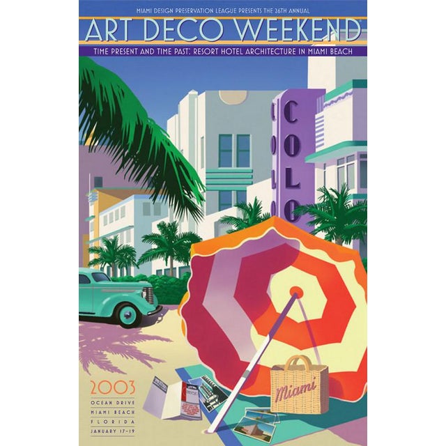 Large Art Deco Miami Framed Poster Chairish