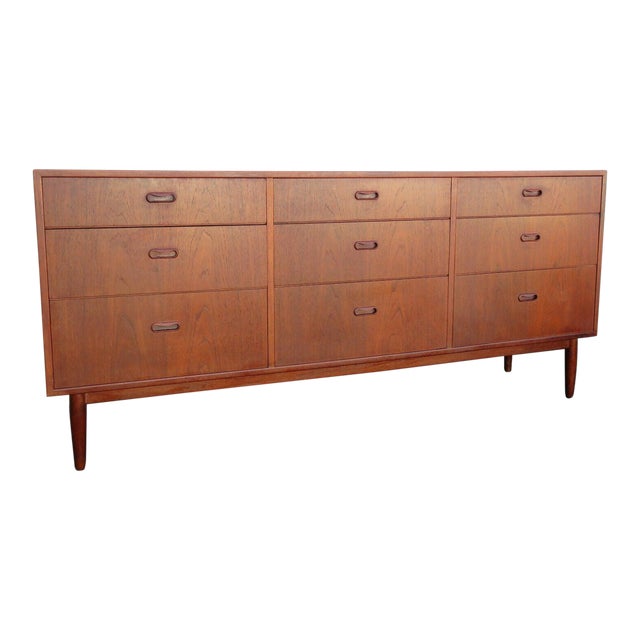 Danish Mid Century Modern Teak Dresser Tv Media Console Storage