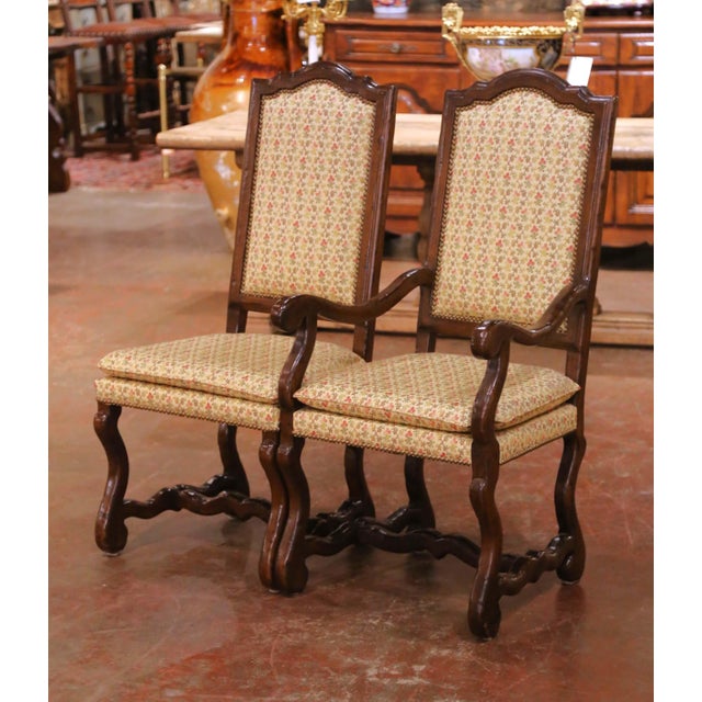 French Set of 10 Louis XIII Style Oak Dining Chairs, 8 Sidechairs and 2 Armchairs For Sale - Image 3 of 11