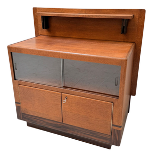 Modernist Art Deco Cabinet in Glass and Oak by Anton Lucas for N.V. Meubelkunst Leiden, 1920s