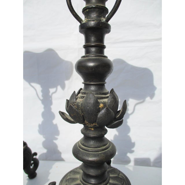Ming Bronze Candle Sticks Extra Large Chairish