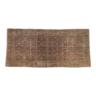 Antique Tea Washed Malayer Rug Runner - 4'6" X 9'9" For Sale