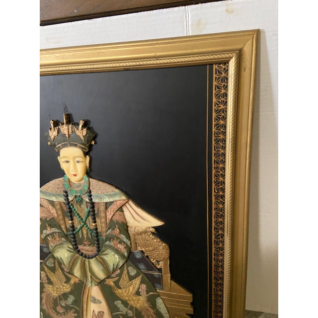 Vintage Asian Qing Dynasty-Style Soapstone Empress Royalty Sculpture For Sale - Image 4 of 11