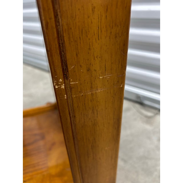 Brown Vintage Mid 20th Century Ming Style Burl Wood Console Sofa Table With Glass Panels For Sale - Image 8 of 11