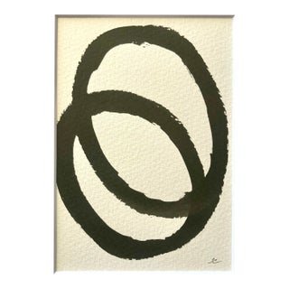 Abstract Circles - Original Pen and Ink Painting on Paper by Stephanie Cate For Sale