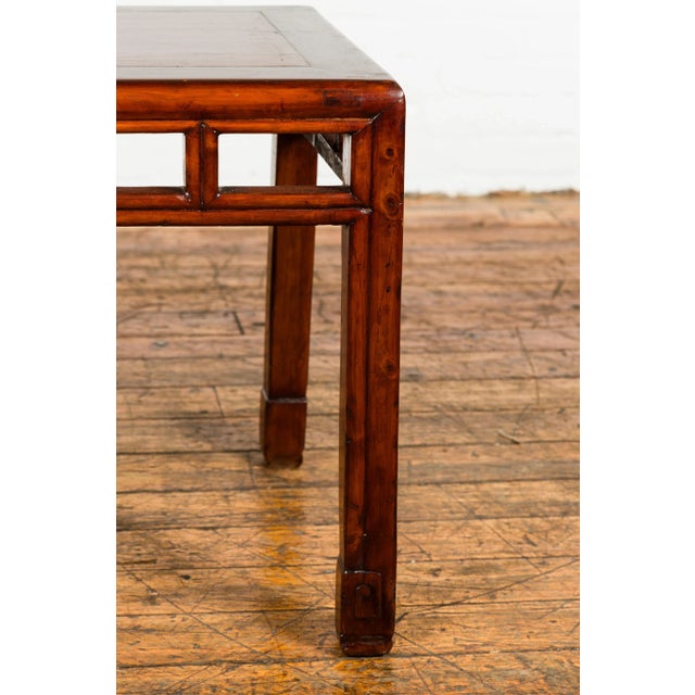 Early 20th Century Late Qing Dynasty Small Side Table with Pillar Strut Motifs & Scrolling Feet For Sale - Image 9 of 12