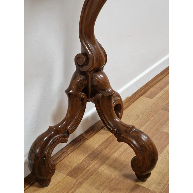 Italian Console in Walnut Wood, 1930s For Sale - Image 6 of 8