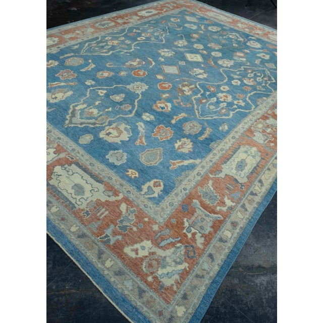Turkish Turkish Oushak Rug 9'9" x 12'11" #18527 For Sale - Image 3 of 8