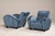 Set of Art Deco Blue Velvet Armchairs, 1940s For Sale - Image 6 of 18