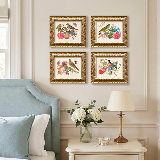 This is the set of all 4 "Birds and Butterflies" framed giclee prints. Save on shipping costs by ordering all 4 framed...