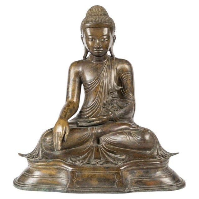 Late 19th Century Bronze Seated Buddha, Burma For Sale - Image 9 of 9