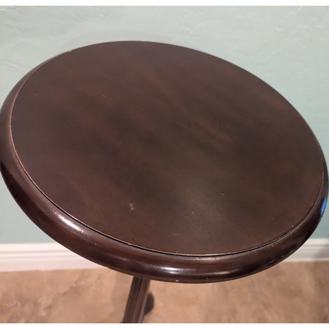 Chippendale Solid Cherry Wood 42" Tall Round Occasional Table For Sale - Image 3 of 5