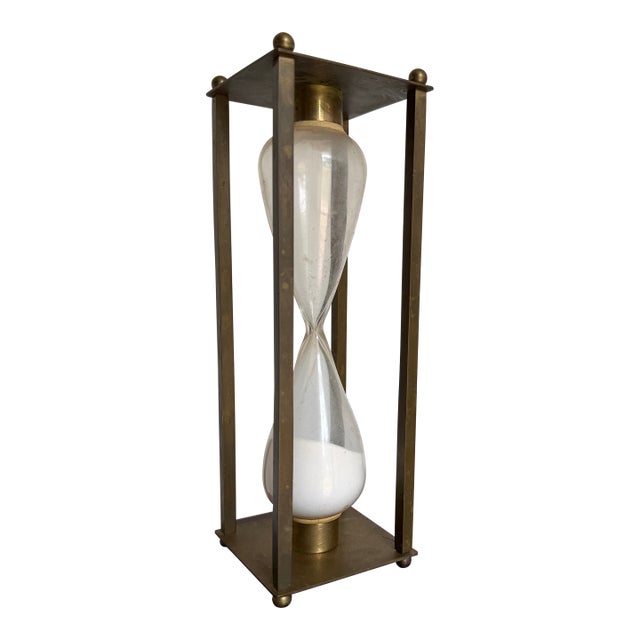 Mid-Century Brass Hour Glass For Sale