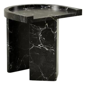 Nulleins Stool in Black Marble by Justus Knut Schomann