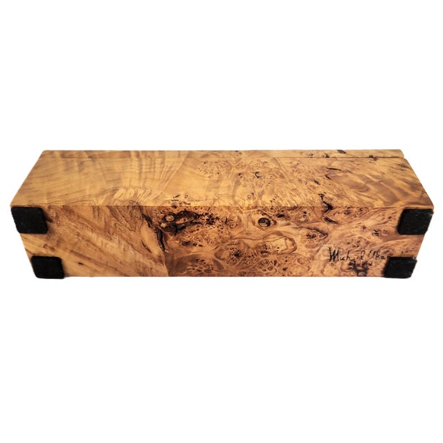 Rare Vintage American Carved Burled Walnut Pen & Jewelry Box by Michael Elkan For Sale - Image 13 of 14