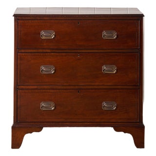19th Century Mahogany Chest With Octagon Backplate Pulls For Sale