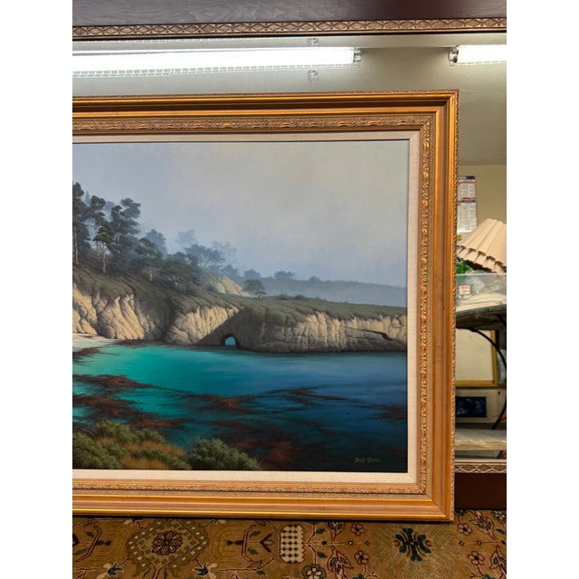 Paint David Dalton Monterey Bay Cove Oil Painting, Signed For Sale - Image 7 of 12