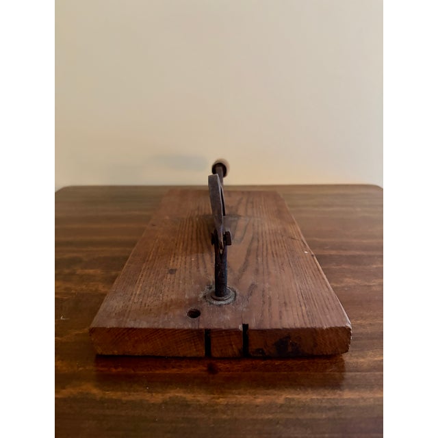 Antique French Country Wooden & Iron Herb Cutter or Cheese Board For Sale - Image 12 of 13
