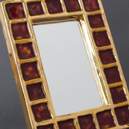 Vintage French Ceramic Mirror by François Lembo, 1970s For Sale - Image 11 of 18