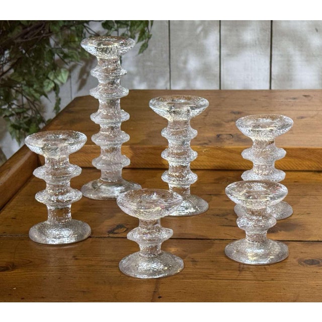 Festivo Glass Candlesticks by Timo Sarpaneva for Littala, 1960s, Set of 6 For Sale - Image 10 of 12