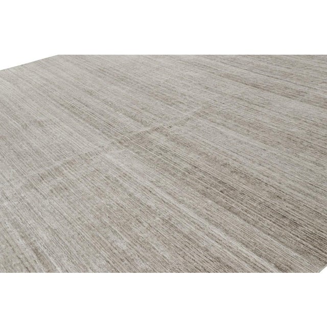 Contemporary Rug & Kilim’s Oversized Textural Rug in Solid Beige and Taupe Tones Striae For Sale - Image 3 of 7