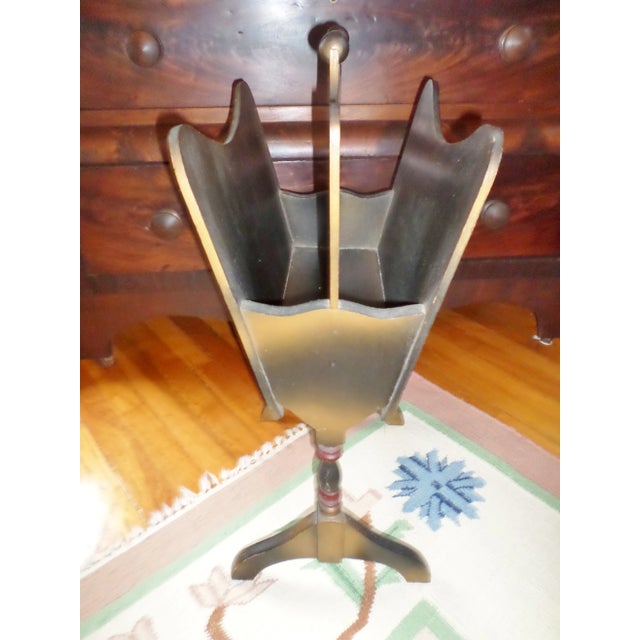 1920s Antique Wooden Magazine / Newspaper Rack Origanizer Dutch Design 26" For Sale - Image 4 of 7