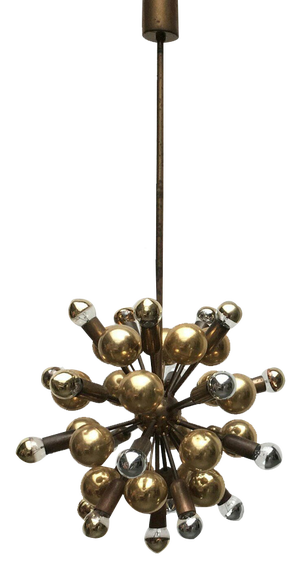 Mid-Century German Brass Atomic Ceiling Pendant Lamp by Dorothee Becker for Cosack, 1970s