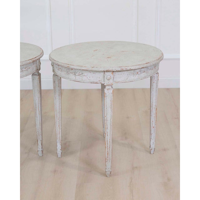 Pair of Swedish 20th Century Carved Round Tables For Sale - Image 9 of 10