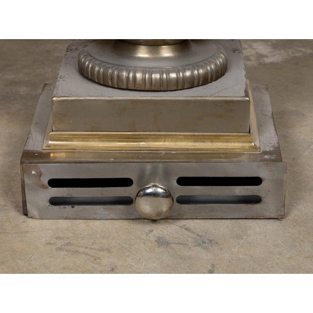 English English Regency Style Coal Burner Fireplace Urn Grate with Brass Volutes For Sale - Image 3 of 12