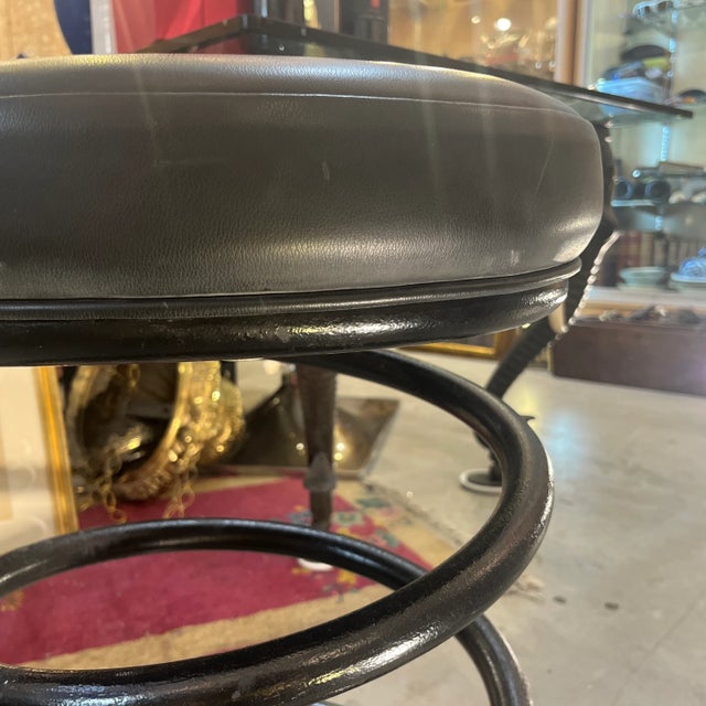 Helix Co Industrial Spring and Leather Chair Stool Vintage For Sale In Miami - Image 6 of 7