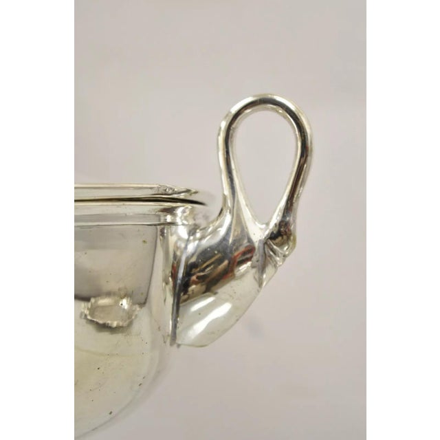 Vintage Loving Swans Victorian Style Silver Plated Covered Lidded Soup Tureen For Sale - Image 11 of 12