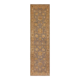 Boho Chic Ziegler Gray/Brown Wool Runner Rug- 2'8'' X 10'10'' For Sale