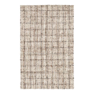 Contemporary Felted Handmade Wool Rug in Brown by Apadana For Sale