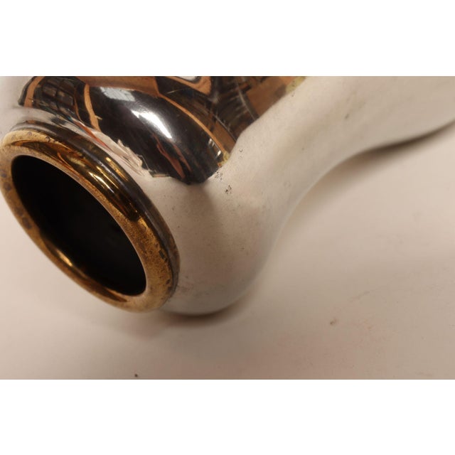 Silver Swedish Art Deco Pewter and Brass Pear Vase by Björn Trägårdh for Svenskt Tenn For Sale - Image 8 of 14