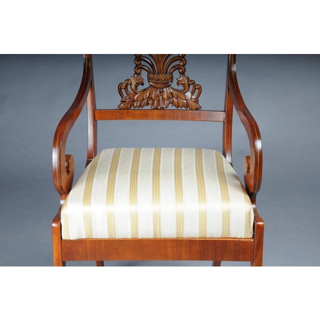 Biedermeier Armchairs in Mahogany, 1835, Set of 4 For Sale - Image 5 of 18