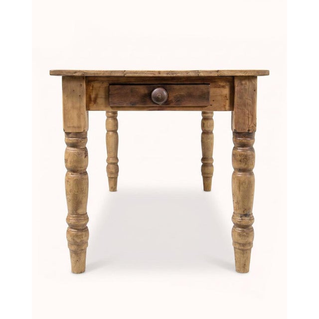 Vintage French Provincial Pine Farmhouse Dining Table For Sale - Image 4 of 14